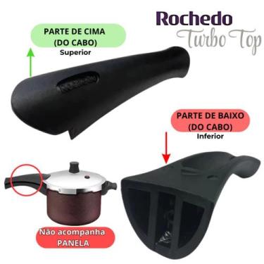 Imagem de Kit Cabo Do Corpo e Tampa Panela De Pressão Rochedo Turbo Top 4,5Litro