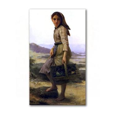 Imagem de LXURY Bouguereau.Fisherwoman.Reprodução de pinturas famosas. Arte de parede em tela. Pôsteres e impressões. Imagem para decoração de casa 80 x 135 cm sem moldura