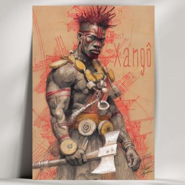 Imagem de Quadro Decorativo Orixá - Oxum, Oxóssi, Ogum, etc - Umbanda/Candomblé - Escolha 30 Obras! (Rústico, Xangô, 20x14cm)