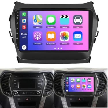 Imagem de Android 13 estéreo automotivo para Hyundai IX45 Santa FE 2013-2018, rádio com tela sensível ao toque de 9 polegadas com CarPlay sem fio e Android Auto, rádio Android para Hyundai Santa fe, câmera de