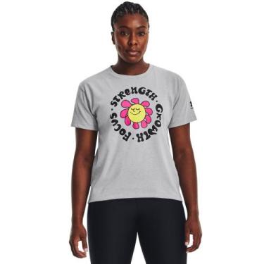 Imagem de Camiseta de Treino Feminina Under Armour Always Heavyweight SS, Cinza,