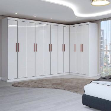 Imagem de Guarda-Roupa Casal Modulado Odisseia 11 Portas 4 Gavetas Branco - Panorama Móveis
