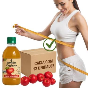 Imagem de CX 12 Vinagre de Maçã Orgânico 4,2 acidez 450ml 4 Estações