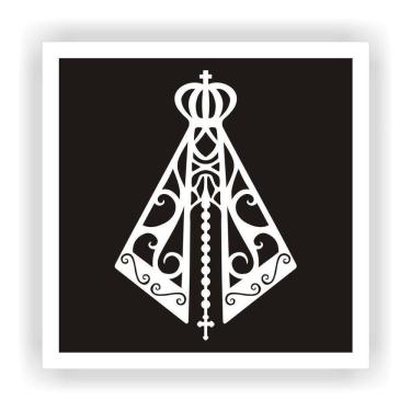 Imagem de Quadro Alto Relevo Nossa Senhora Aparecida Moldura Branca