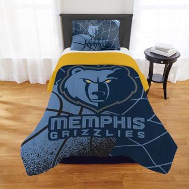 Imagem de NORTHWEST Conjunto de edredom Memphis Grizzlies oficialmente licenciado pela NBA – Casal/Queen e Twin/Twin GG – Roupa de cama macia com logotipo do time e fronhas – Conjunto de quarto de fã de