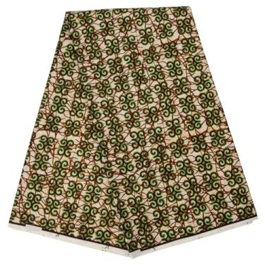 Imagem de ANNINGWAX Tecido africano 6 jardas Ankara Tribal Print Dashiki Tecido de cera de poliéster