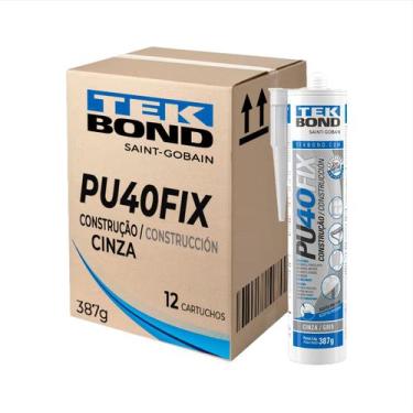 Imagem de Silicone Adesivo Selante Pu 40 Fix 387g Construção Kit C/12 - Cinza - 