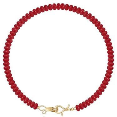 Imagem de Colar de pedras preciosas, gargantilha com contas, para mulheres, melhores amigas, presentes de aniversário para adolescentes, coisas modernas, meias de Natal para ela, laço de ouro 14K, joia de pedra