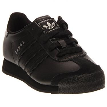 Imagem de adidas Originals Tênis de corrida infantil unissex Samoa C-K, Preto/Preto/Prata, 12.5 Little Kid