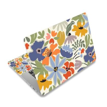 Imagem de DINKY Adesivo de capa macia para notebook para laptop de 40.6 cm, 41.9 cm, 43.2 cm, 43.9 cm, protetor de laptop, netbook, PC, fácil de aplicar e remover (flores abstratas coloridas)