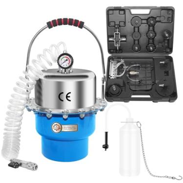 Imagem de JIFETOR Kit de sangramento de pressão de freio pneumático 5L, conjunto de ferramentas de sangramento de fluido de embreagem de cilindro mestre pressurizado de ar com máquina de sangria, garrafa de