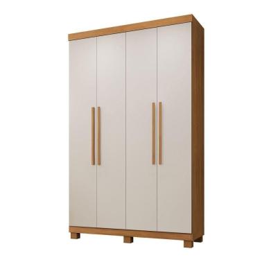 Imagem de Guarda Roupa Itália 4 Portas 3 Gavetas 5 Prateleiras Cinamomo Off