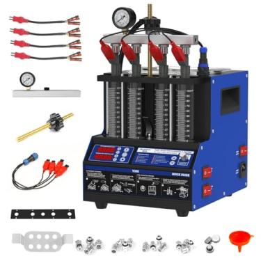 Imagem de MOTOCOCHE Máquina testadora de limpador de injetor de combustível, testador de limpador ultrassônico aquecido com 9 modos de teste, kit de ferramentas de limpeza de injeção de sistema de combustível
