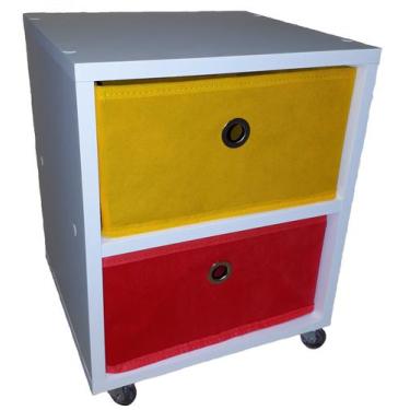 Imagem de Mesa de cabeceira gaveteiro Organibox com 2 gavetas 32x37x30cm - Amare