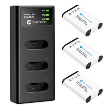 Imagem de Carregador de bateria FirstPower NP-BX1, pacote com 3 unidades, para S