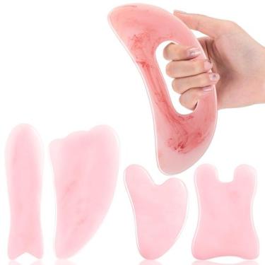 Imagem de Conjunto de ferramentas faciais para massagem Gua Sha e massagem corpo