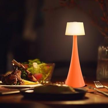 Imagem de Techcircle Luminária de mesa moderna, lâmpada de mesa sem fio para quarto - Lâmpada de toque regulável de 4 vias contínua 4000 mAh operada por bateria, luminária minimalista de mesa de cabeceira para