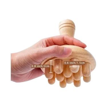 Imagem de Kit De Massagem Maderoterapia Com Rolo De Madeira Para Escultura Corpo