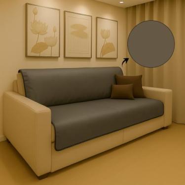 Imagem de Manta Protetora para Sofá Impermeável. Uso Geriátrico, Pet e Infantil. Contra Pelos e Liquidos. Cores (Cinza)