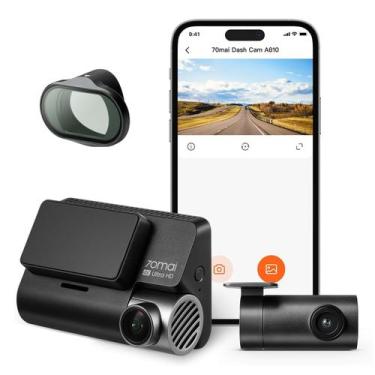 Imagem de Dash Cam 70mai A810 com acessório, 4K, HDR duplo, GPS, 256 GB