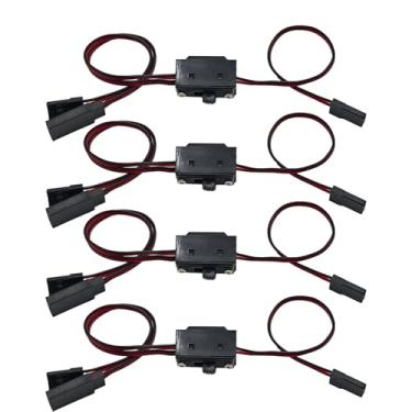 Imagem de Chanjorlin 4 Pack RC JR Style On and Off Switch JR Futaba Style 3 Way Power Receiver Wires for 1/10 1/8 1/12 1/16 Crawler Buggy Off Road Truck Car Traxxas Rc4wd Tamiya Axial Drone Airplane Boat