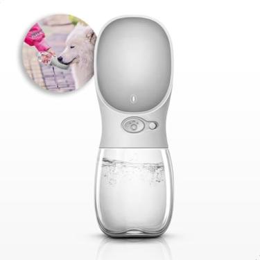 Imagem de Garrafa Portátil para Hidratação Pet, 350ml, Dispensador de Água com Acionamento por Botão, Bebedouro Cães e Gatos Água Comedouro Anti Vazamento Ideal para Passeios e Viagens (Azul claro, 350 ML)