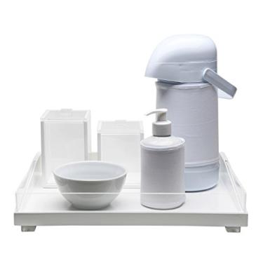 Imagem de Kit Higiene Clean Acrílico, Potinho de Mel, Branco