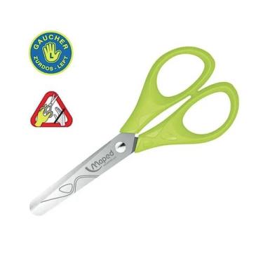 Imagem de Tesoura Escolar Para ( Canhoto ) 13cm Pulse Jacaré Ergônomica Cabo Emb