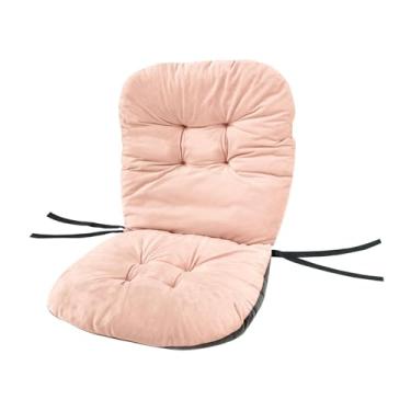 Imagem de Ioensy Almofada para cadeira de escritório com encosto alto e amarras, suporte para costas, almofada para cadeira de balanço para, dormitório externo, Rosa