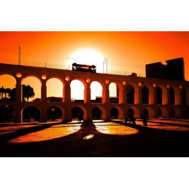 Imagem de Painel de Tecido Sublimado Rio de Janeiro Arcos da Lapa Bondinho - Fab