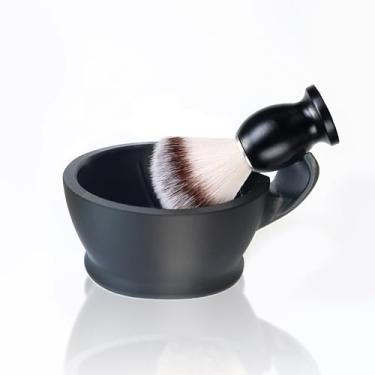 Imagem de Conjunto de pincéis de barbear para homens, o conjunto de pincéis de barbear 2 em 1 inclui escova de barbear sintética e tigela de barbear PLA (conjunto 1)