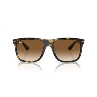 Imagem de Ray-Ban Óculos de sol femininos RB4547F Boyfriend Two Low Bridge Fit Square, Havana/marrom degradê transparente, 60 mm