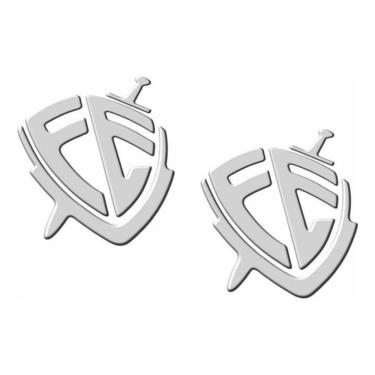 Imagem de Kit Adesivos Fé Resinados 3D Prata Carro Emblemas Res20