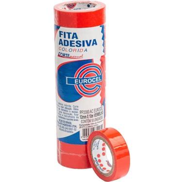 Imagem de Fita Adesiva Pp 2000 12Mmx10M Vermelha 10 Rolos - Eurocel