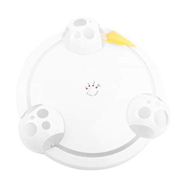 Imagem de Brinquedo de gato elétrico Zerodis, brinquedo de gato giratório, brinquedo interativo de gatinho que captura animais de estimação, brinquedo rotativo (sem bateria) (branco)