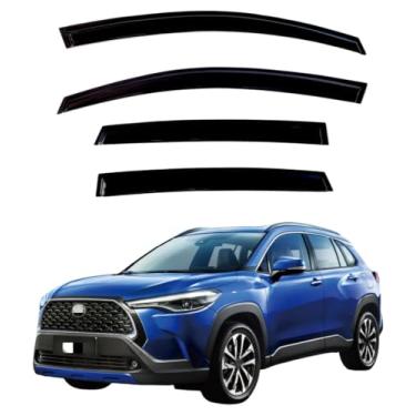 Imagem de RWYSSYTF 4 peças de viseiras de janela defletores de ventilação para Toyota Corolla Cross 2022-2025 protetores de chuva sombra