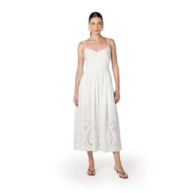 Imagem de Club Monaco Vestido longo feminino bordado com ilhós, Branco/branco, 0