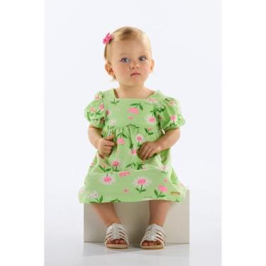 Imagem de Vestido Florezinhas para Bebê Menina Quimby, Verde, M