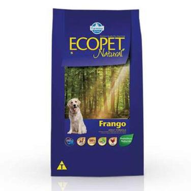 Imagem de Ração Ecopet Natural Frango Cães Adult Raças M G 20Kg