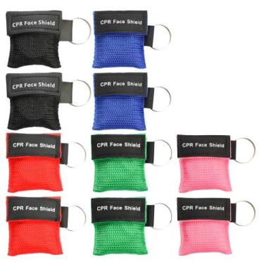 Imagem de CPR Face Shield KONGDY CPR Pocket Mask Chaveiro 10 unidades
