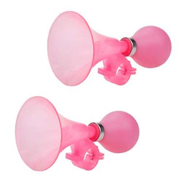 Imagem de Modengzhe Buzina de ar rosa ABS para ciclismo infantil, chifre de palhaço de plástico divertido com lâmpada de apertar