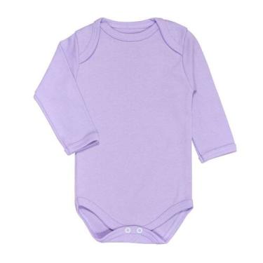 Imagem de Body para Bebê Manga Longa Em Suedine Básico Lilás - Era Uma Vez, Lilá
