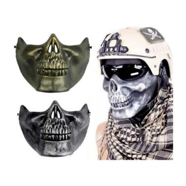 Imagem de Máscara Caveira Skull Meia Face Festas Airsoft Paintball