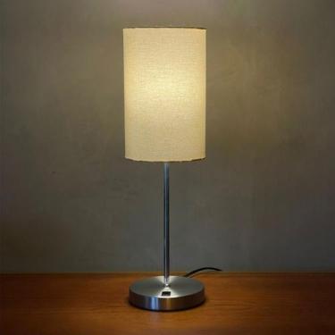 Imagem de Abajur de Mesa Clássico Redondo Escovado Com Interruptor bivolt e Com 