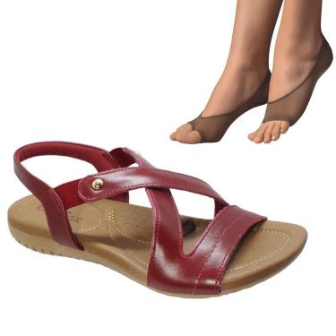 Imagem de Kit Sandália Usaflex Rasteira Feminina + 2 Pares de Meias