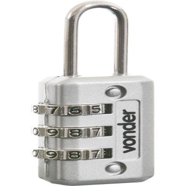 Imagem de Cadeado com segredo 20mm cinza 3 combinações - Vonder