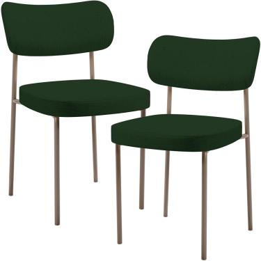 Imagem de Kit 02 Cadeiras Para Sala De Jantar Melina Base Arena L02 Suede Verde Musgo - Lyam Decor