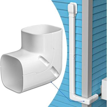 Imagem de TAKTOPEAK Peças de cobertura do conjunto de linha mini-dividida: acessórios ocultos de linha de cotovelo vertical de 7,6 cm para mini divisão AC HVAC Central, tampa de tubo PP, sistema de aquecimento