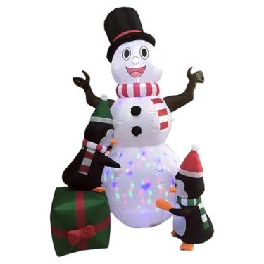 Imagem de Baoblaze Pinguim boneco de neve inflável de Natal com luzes LED embutidas, à prova de intempéries, decoração de Natal para pátio e quintal