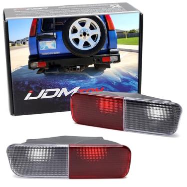 Imagem de iJDMTOY OEM-Spec Lentes claras e vermelhas para para-choque traseiro inferior/sinal de seta/carcaças de farol de neblina traseiras compatíveis com Land Rover 1999-2004 Discovery 2
